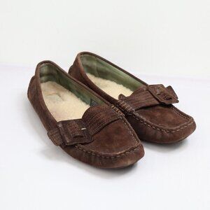 UGG Retreat (5767) Brown Suede Shearling Lined Loafer Moccasin Women's‎ Sz 8